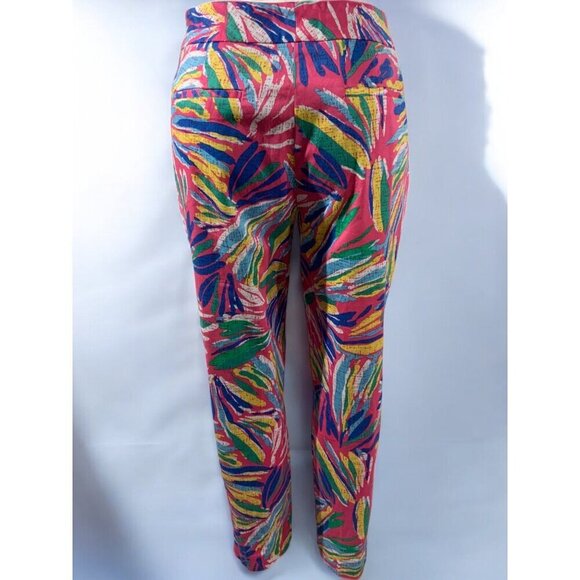Pappagallo Womens Tropical Print Ankle Pants Size 10 Multicolor Cotton Blend - Picture 4 of 8